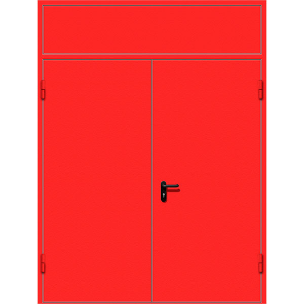Двупольная противопожарная дверь с фрамугой ДПМ-15